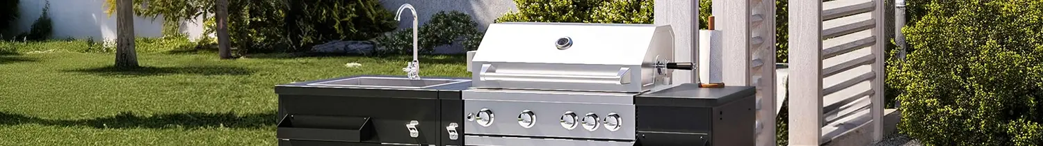 cocina de exterior compacta con 2 módulos